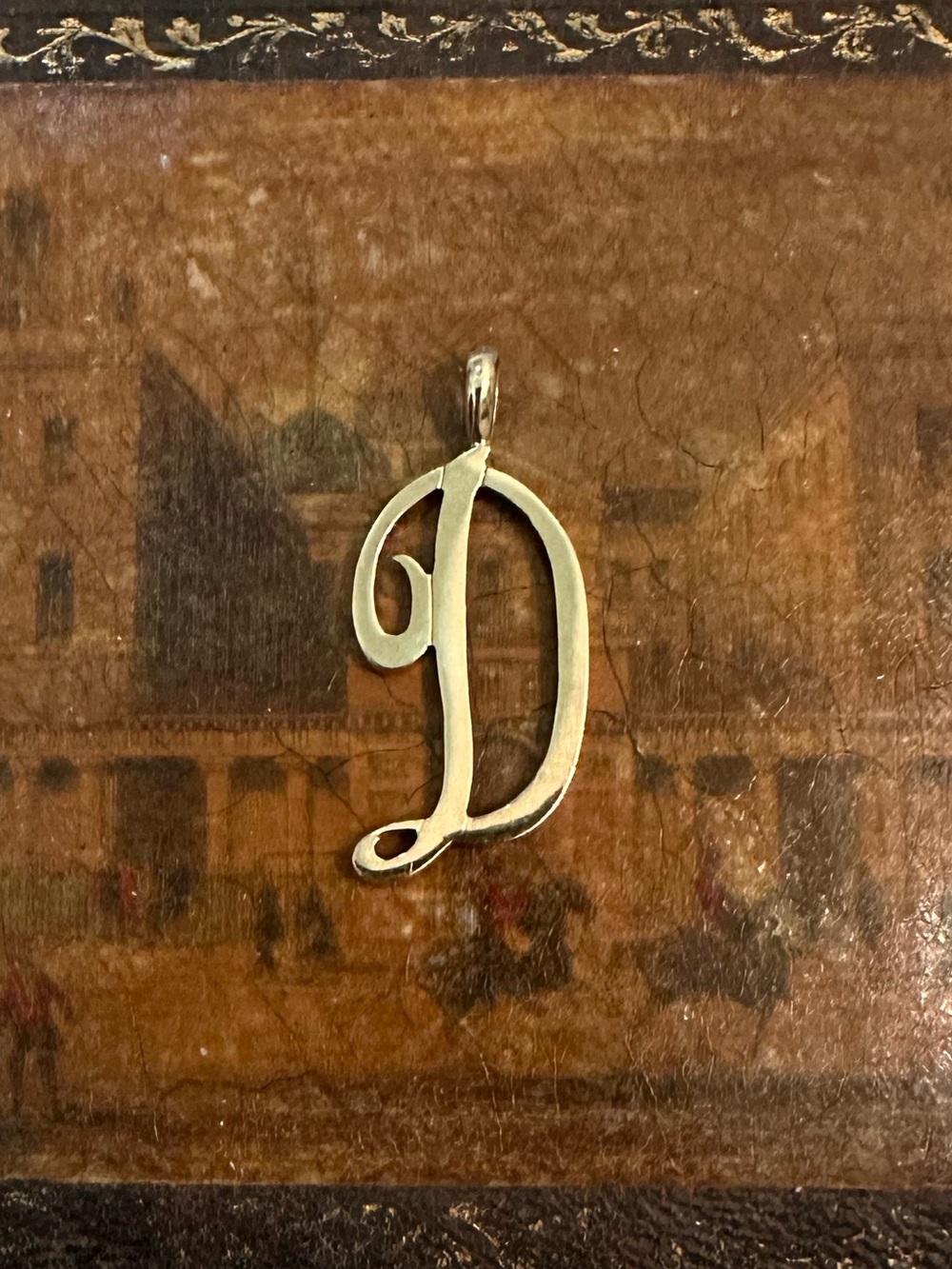 9k Solid Gold Cursive Letter D Initial Pendant Charm